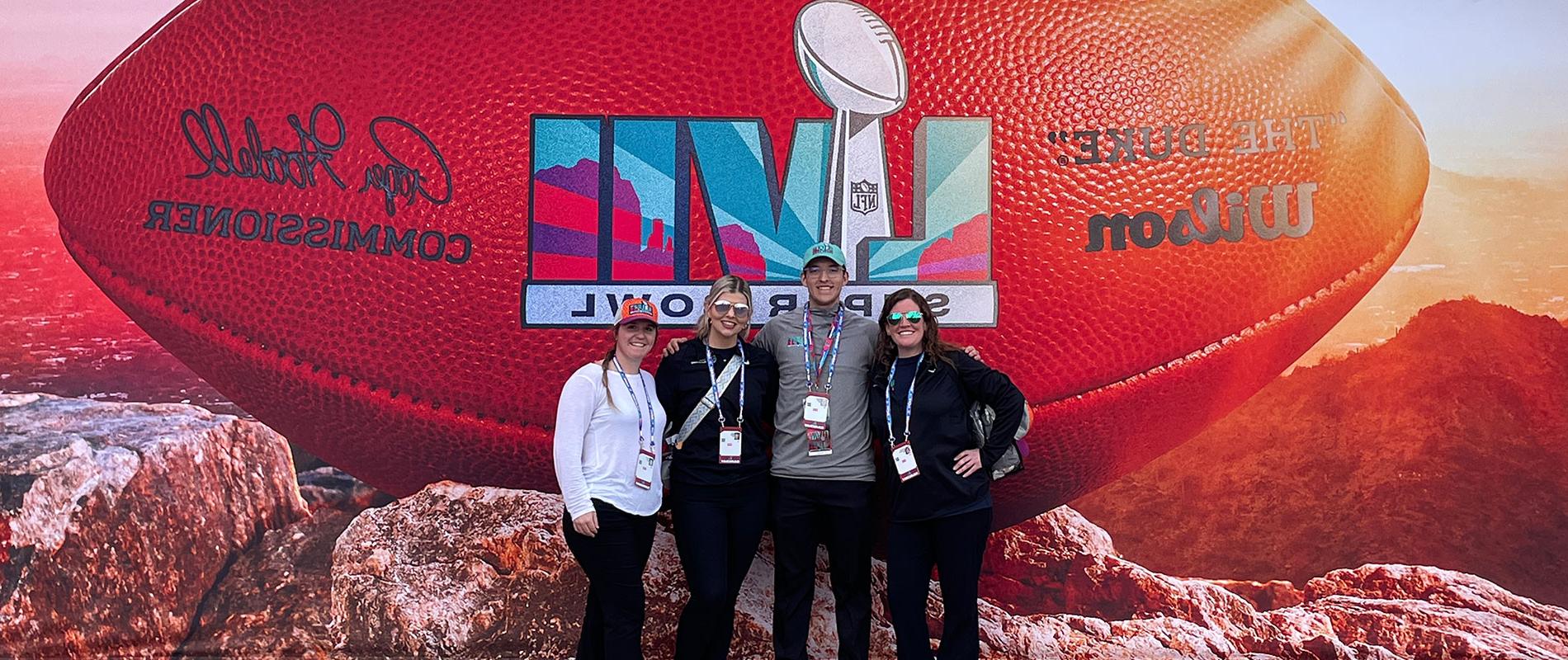 sport management students at superbowl